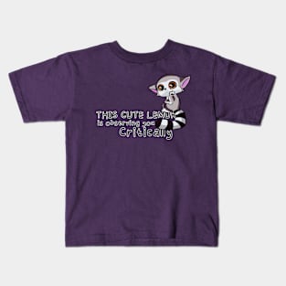 Critical Critter: The Observant Lemur Kids T-Shirt